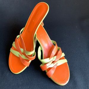 BRUNO VALENTI Heeled Leather Sandals Made in Brazil